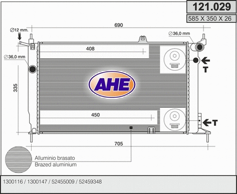 Radiator, engine cooling (121.029)