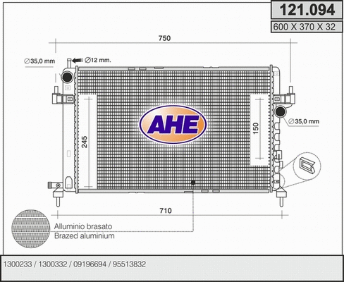 Radiator, engine cooling (121.094)