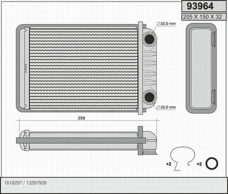 Heat Exchanger, interior heating (93964)
