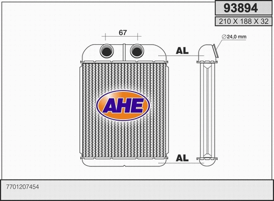 Heat Exchanger, interior heating (93894)
