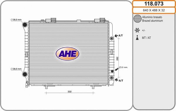Radiator, engine cooling (118.073)