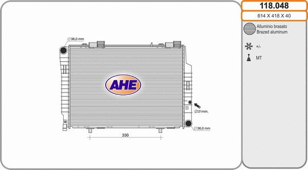 Radiator, engine cooling (118.048)