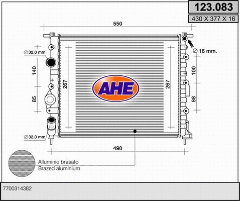 Radiator, engine cooling (123.083)