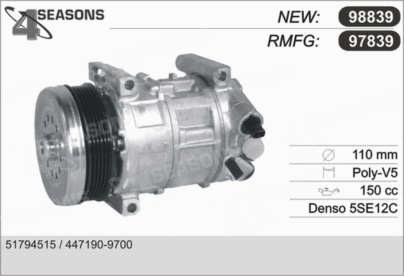 Compressor, air conditioning (97839)