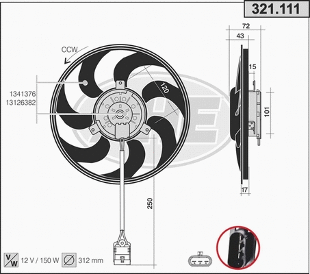 Fan, engine cooling (321.111)