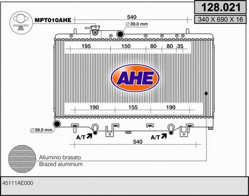 Radiator, engine cooling (128.021)