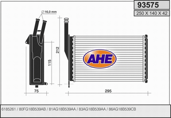 Heat Exchanger, interior heating (93575)