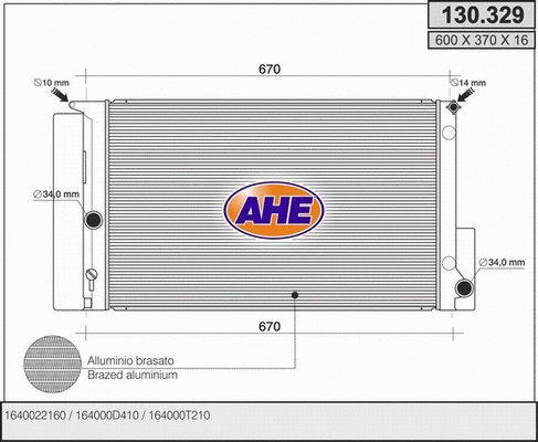Radiator, engine cooling (130.329)