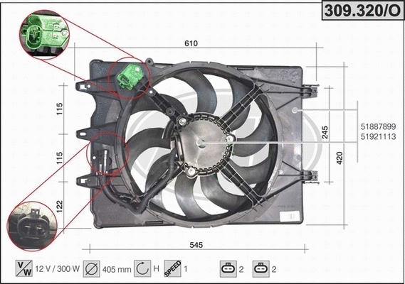 Fan, engine cooling (309.320/O)