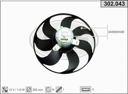 Fan, engine cooling (302.043)