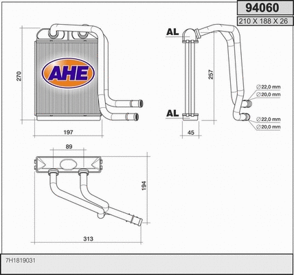 Heat Exchanger, interior heating (94060)