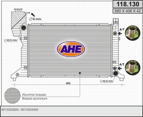 Radiator, engine cooling (118.130)