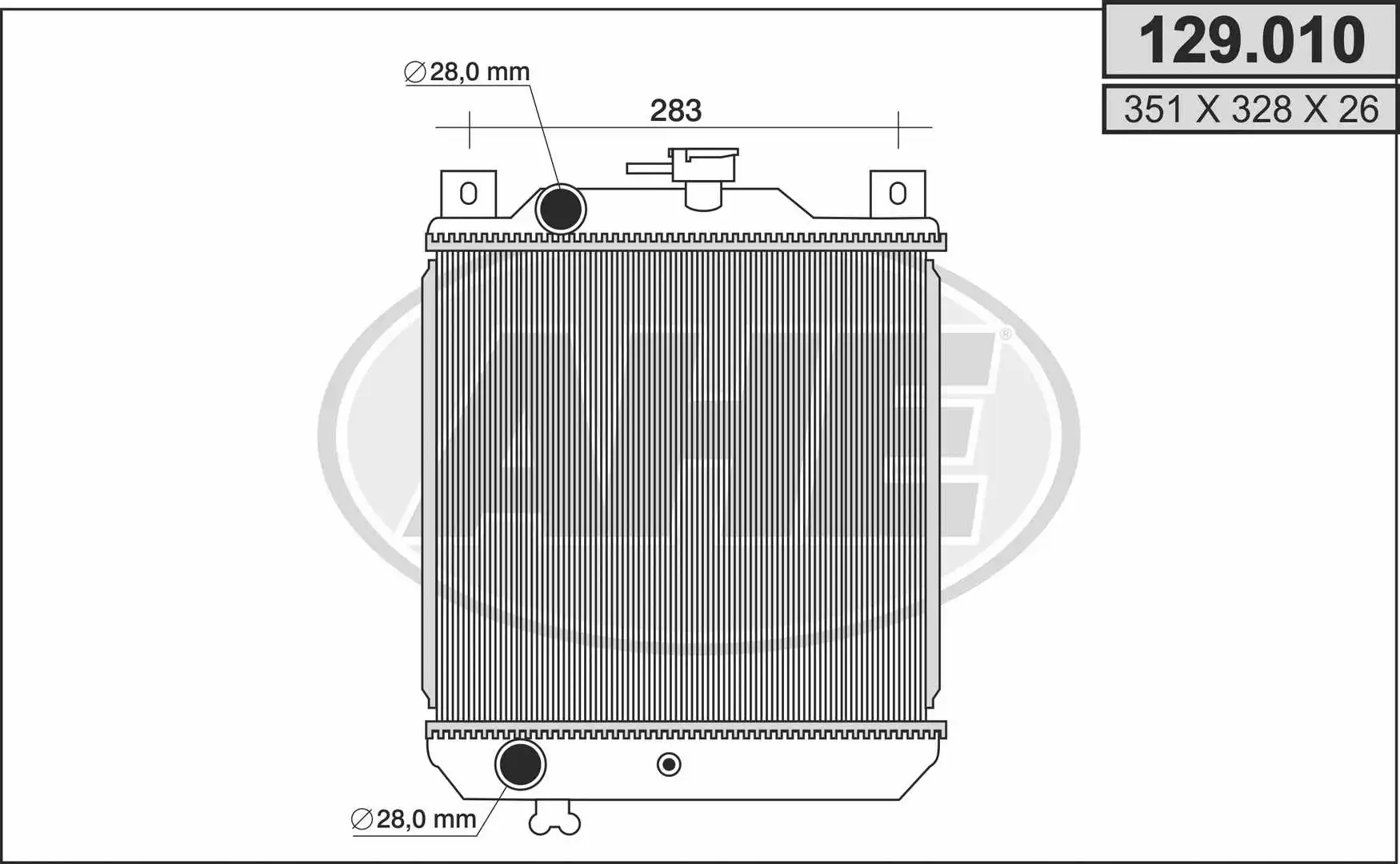 Radiator, engine cooling (129.010)