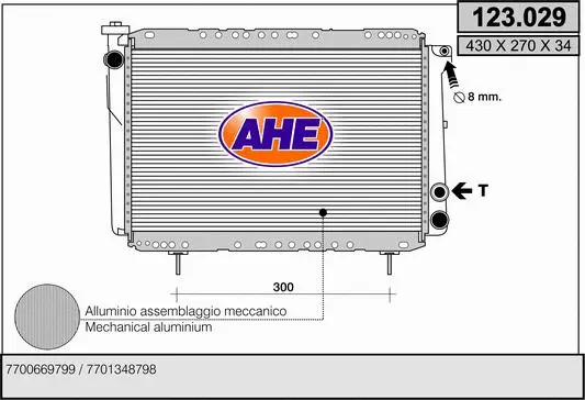 Radiator, engine cooling (123.029)