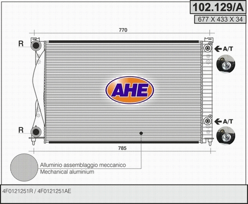 Radiator, engine cooling (102.129/A)