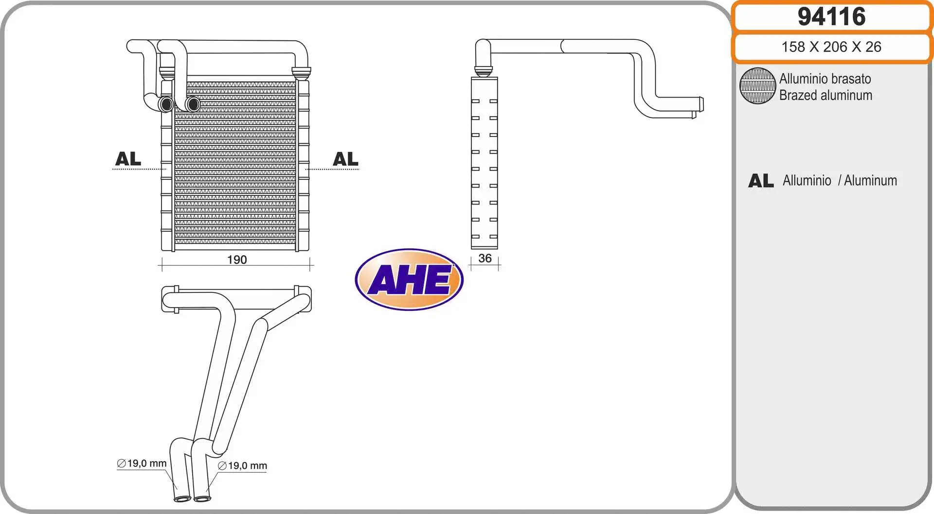 Heat Exchanger, interior heating (94116)