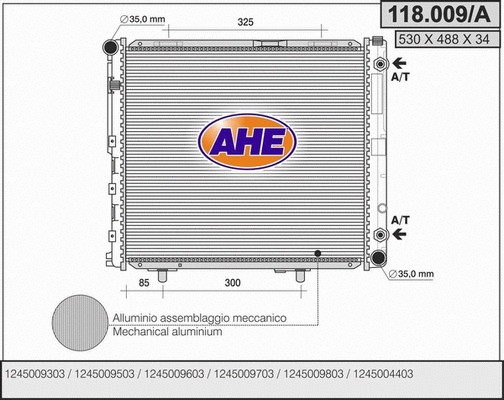 Radiator, engine cooling (118.009/A)
