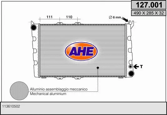 Radiator, engine cooling (127.001)