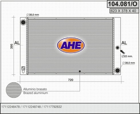 Radiator, engine cooling (104.081/O)