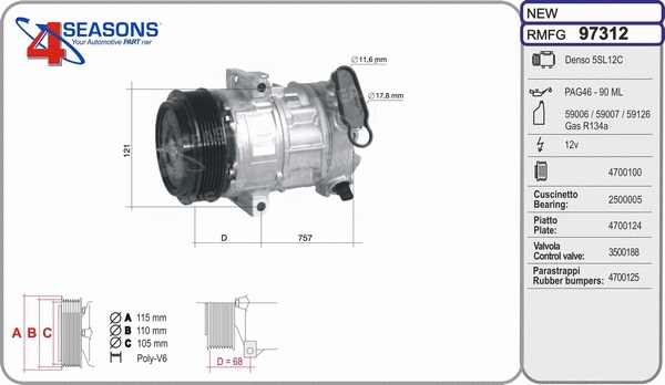 Compressor, air conditioning (97312)