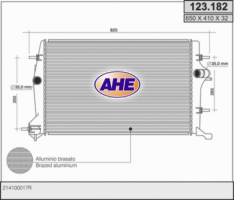 Radiator, engine cooling (123.182)