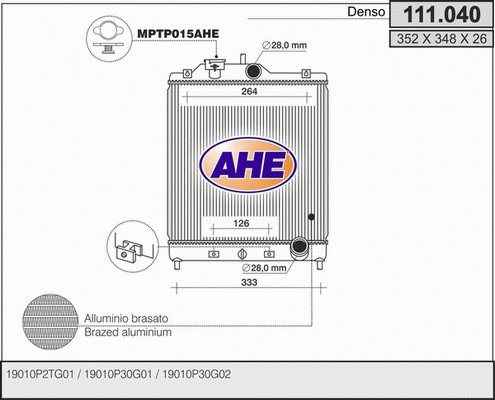Radiator, engine cooling (111.040)