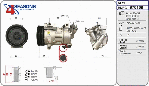 Compressor, air conditioning (970109)