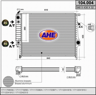 Radiator, engine cooling (104.004)