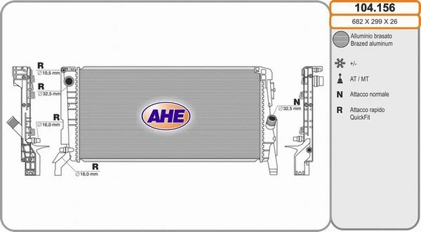Radiator, engine cooling (104.156)