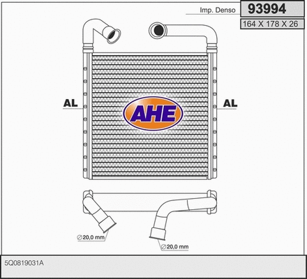 Heat Exchanger, interior heating (93994)