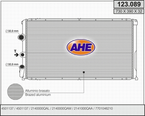 Radiator, engine cooling (123.089)