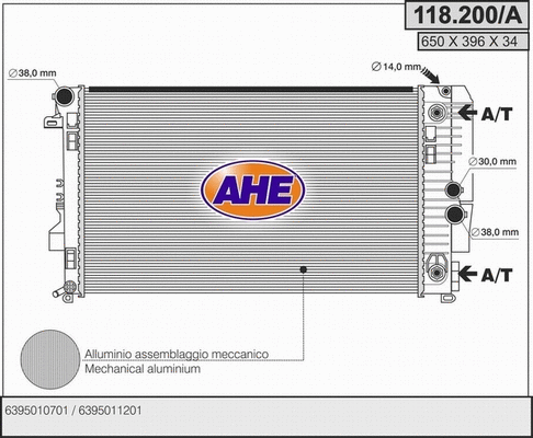 Radiator, engine cooling (118.200/A)
