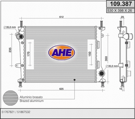 Radiator, engine cooling (109.387)
