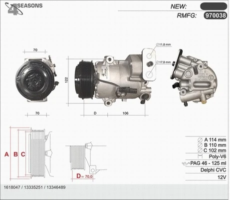 Compressor, air conditioning (970038)