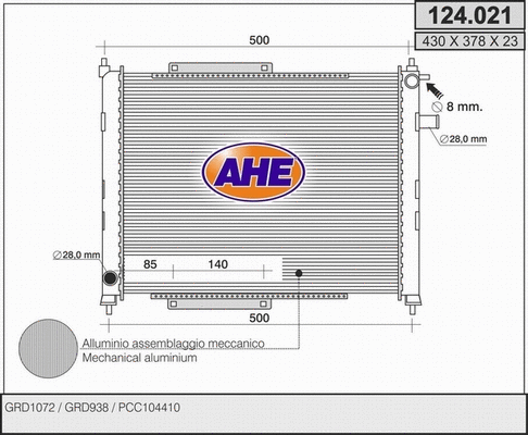 Radiator, engine cooling (124.021)