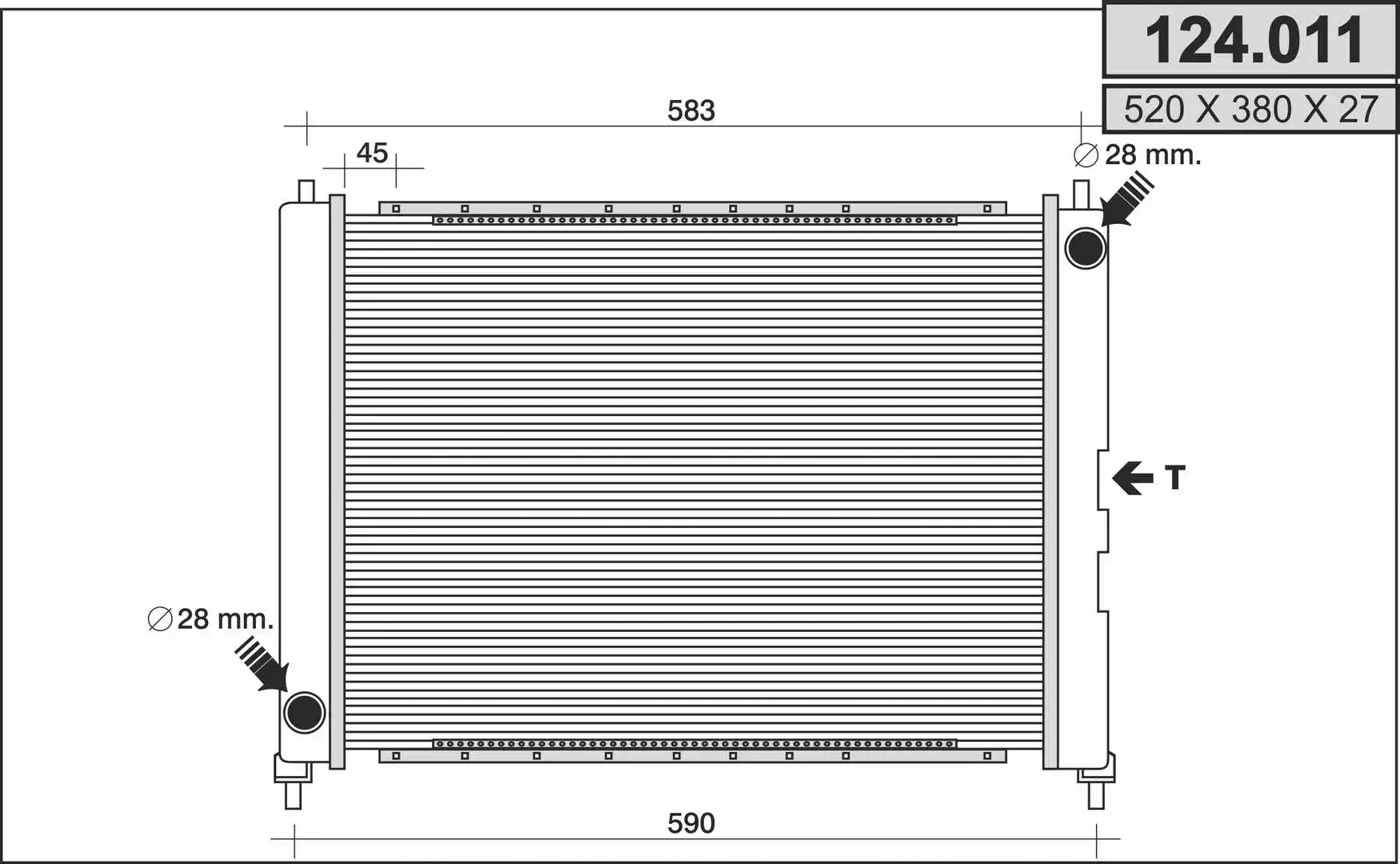 Radiator, engine cooling (124.011)