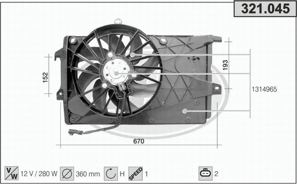 Fan, engine cooling (321.045)