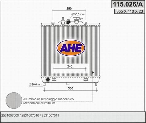 Radiator, engine cooling (115.026/A)