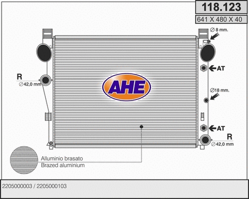 Radiator, engine cooling (118.123)