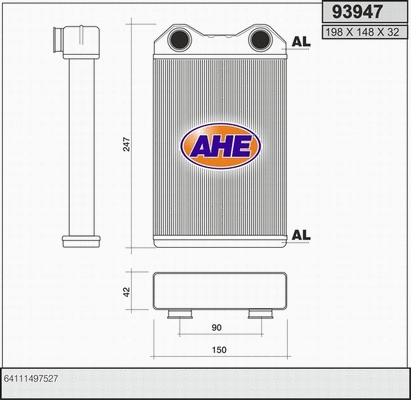 Heat Exchanger, interior heating (93947)