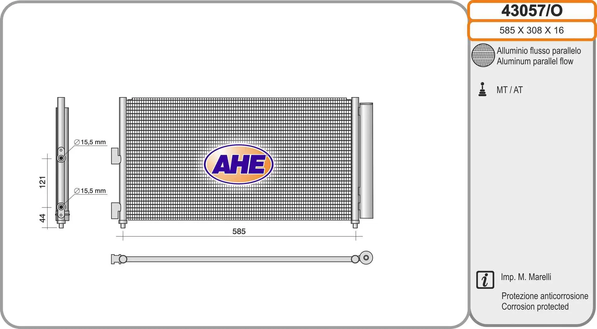 Condenser, air conditioning (43057/O)