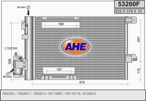 Condenser, air conditioning (53200F)