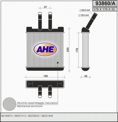 Heat Exchanger, interior heating (93860/A)