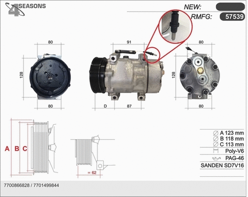 Compressor, air conditioning (57539)