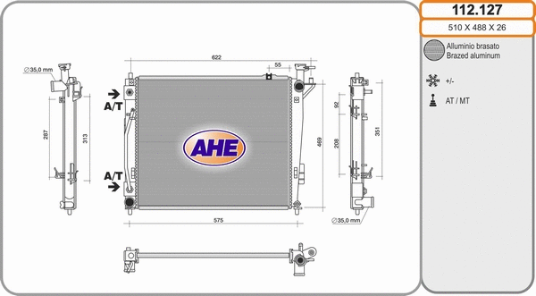 Radiator, engine cooling (112.127)