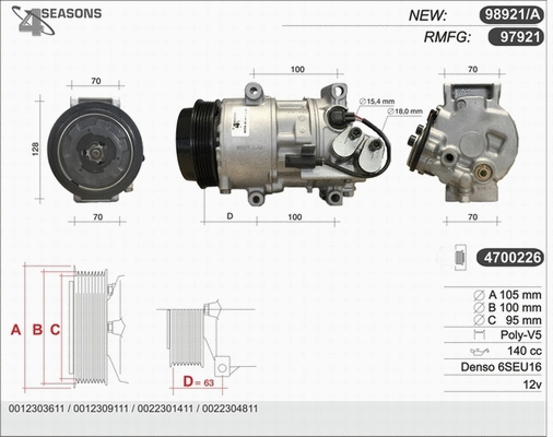 Compressor, air conditioning (97921)