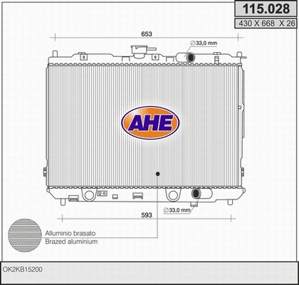 Radiator, engine cooling (115.028)