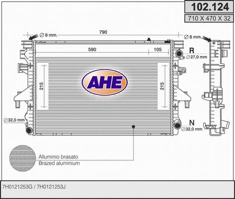 Radiator, engine cooling (102.124)