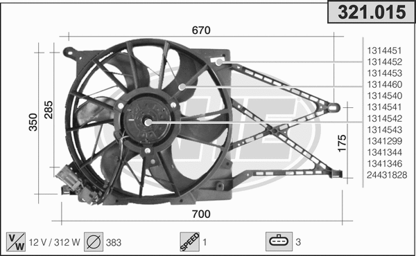 Fan, engine cooling (321.015)