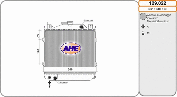 Radiator, engine cooling (129.022)